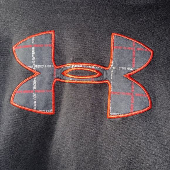 Size Small - Under Armour Hoodie Embroidered Black And Red - Picture 2 of 6